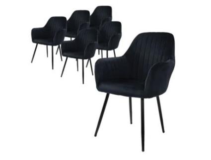 Lote de 6 Cadeiras de Sala de Jantar Cadeiras de Sala de Estar Cadeira de Cozinha Cadeira Estofada Terci ML-DESIGN