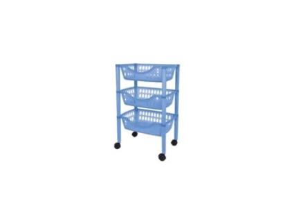 Carrinho De Legumes Multiuso 3 Andares 66,5 X 39,3 X 26,5 Cm Cor Azul - 185 JUYPAL