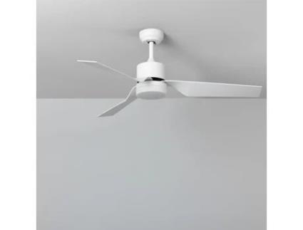 Ventoinha de Teto Minimal Pro Branco 132Cm Motor Dc Branco Pás Brancas Sem Luz Controlo Remoto Wifi Sim LEDKIA