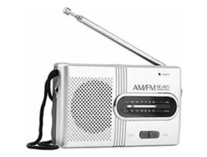 Radyo Portatif Fm Çalar 2 Adet Aa Pil Ile Dahili Hoparlörlü Mini Gümüs Renk UISAVE