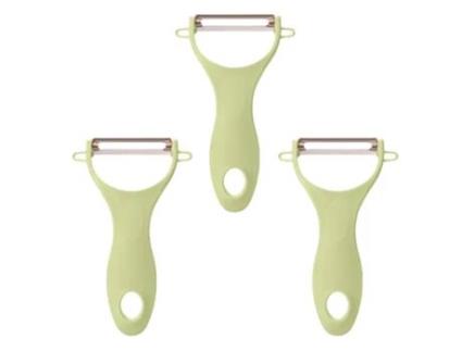 Ferramenta Faca para Descascar Frutas de Melão Multifuncional 3 Peças Descascador Legumes Verde Nórdico Cortador Aço Inoxidável Batatas UISAVE