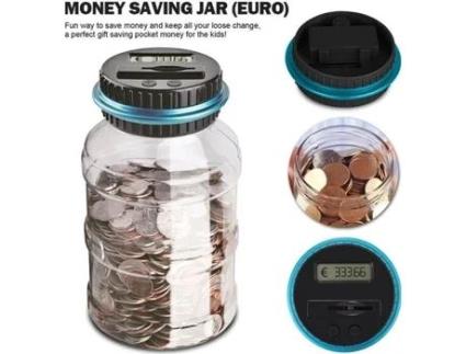 Cofrinho 1.5L Contador Eletrônico Digital Lcd Contagem Moedas Cofrinho Poupança Jar Caixa de Armazenamento de Moedas Pará FOOTIER