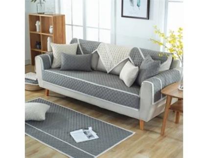 Protetor de Capa de Assento de Sofá Antiderrapante Capas de Almofada de Sofá para Animais de Estimação Cinza