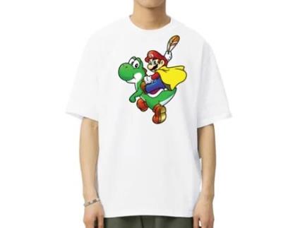 T-Shirt de Homem VREEL Super Mario Algodão Branco (L)