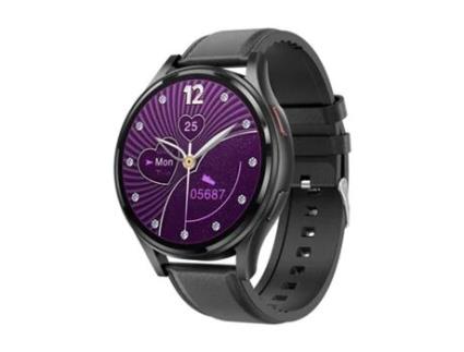 Smart Watch Gw60 Medição Não Invasiva de Glicose no Sangue Couro Preto GODTVAGT