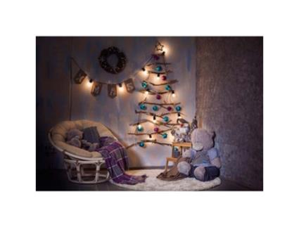 Fundo Fotográfico ECZJNT Árvore de Natal Bokeh Cinzento 150X220Cm Lighting Urso