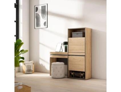 Sapateira 130X145X35 Cm para Quarto Dormitório Toucador Carvalho SKRAUT HOME