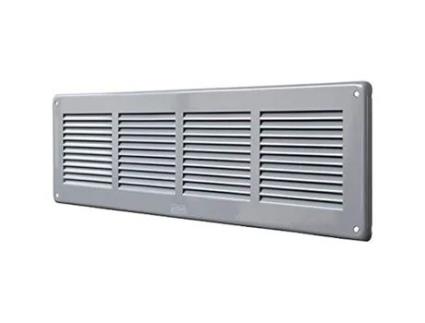 Gl4014Rg Grelha de Ventilação Retangular em Chapa Pintada de Cinza com Rede Anti-Insetos Dimensões 400 X 140 Mm LA VENTILAZIONE