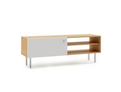 Móvel para Tv com Porta Articulada e 2 Prateleiras Moderno e Minimalista 110X35X40Cm Madeira MC HAUS