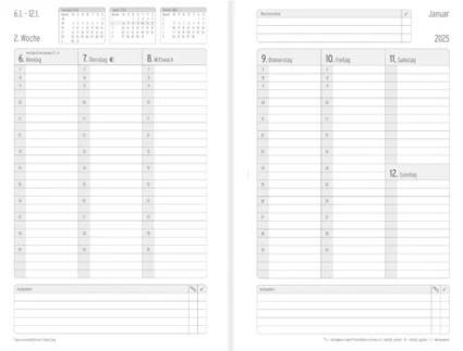Calendário de Livro CHRONOPLAN Preto e Branco 2025 A5 Preto