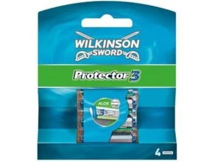 Wilkinson Sword Protector 3 Lâmina de Barbear 4 Unidades Homens
