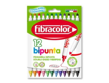 Marcador Bipunta Fibracolor 12Uni FIBRCOLOR