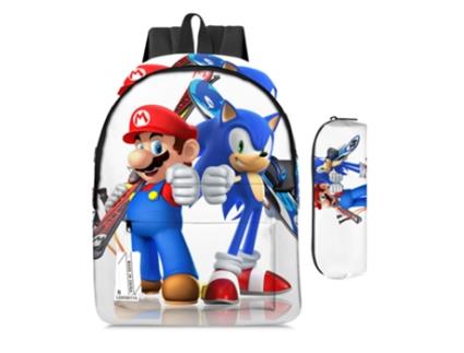 KOHREE Conjunto de Duas Peças de Mochila de Estudante Mario