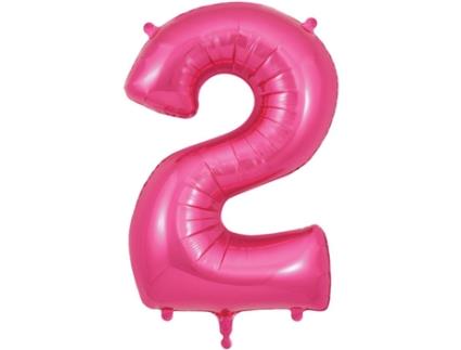 Balão Número 2 de 86cm Rosa