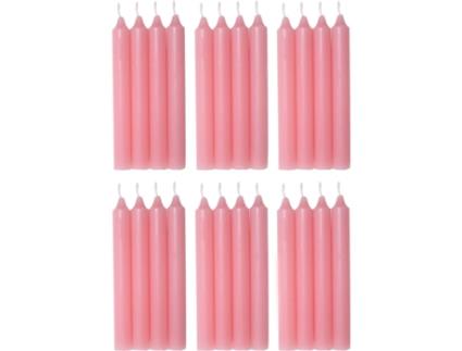 Vela de Mesa Rosa Pack de 24 Unidades Velas Decorativas Sem Perfume Velas para Sua Casa COM-FORT HOUSE
