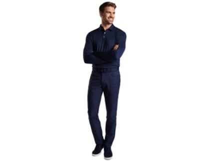 Polo Manga Curta Solid Stretch Azul XL PETER MILLAR