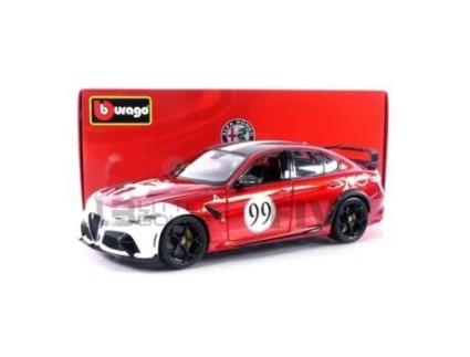 Carro em Miniatura Colecionável Bburago 1/18 Alfa-Romeo Giulia Gtam Racing 2020 Alfa Red White 11049R/W ALFA ROMEO