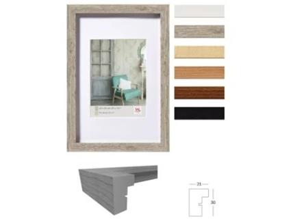 Quadro Stockholm Moldura de madeira tamanho 050X070 Cm cinzento