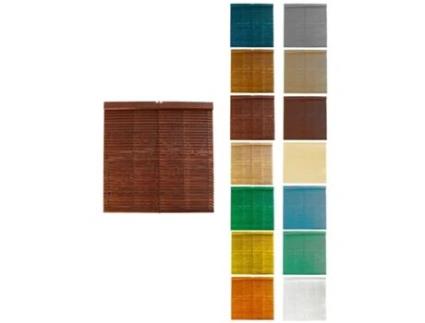 Cortina de madeira Alicantina com roldana metálica - Cortina de enrolar para janelas, portas, sala de estar nogueira (envernizada) 70 x 160 cm