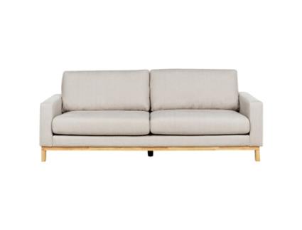 Sofá de 3 lugares BELIANI Siggard de Poliéster Creme 217x92x84