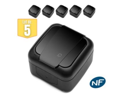 Pacote com 5 Tomada 2P+T À Prova D'Água Ip54 VIKO BY PANASONIC Preto Nf