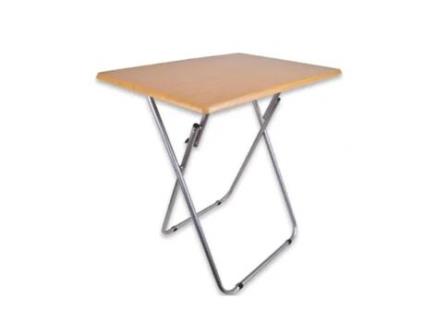 Mesa dobrável portátil para camping, terraço, jardim, mesa de metal e madeira.