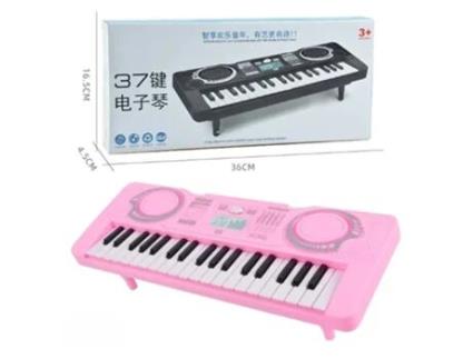 Piano Analógico Eletrónico para Crianças Instrumento Musical Educativo Brinquedos para Bebés 37 Teclas LUGA