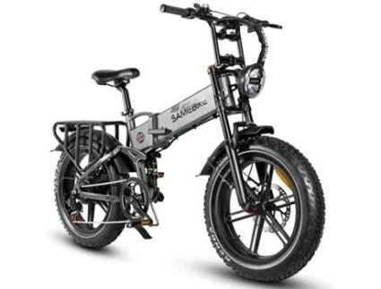 Bicicleta Elétrica SAMEBIKE Rs-A02 Dobrável Off Road E-Bike 48V 17Ah Bateria 1200W Motor Cinza