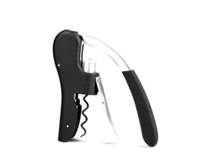 Ferramenta Saca-Rolhas de Vinho Abridor Preto Clássico Compacto Vertical Garrafa com Cortador Alumínio Embutido UISAVE