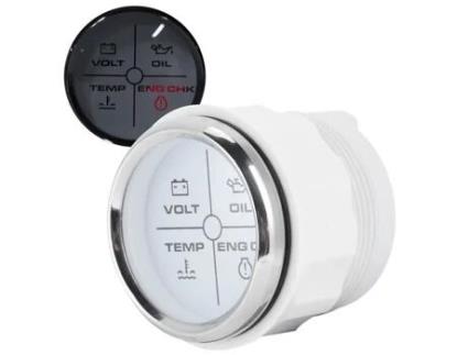 Medidor de Alarme de Barco Lia Indicador de Alarme Multifuncional 52 Mm/2 Polegadas 4 Leds Volt Medidor de Alarme de Temperatura Da Água FDIT