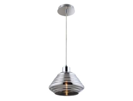 Lâmpada de Suspensão Universe In Metal Vidro Crómio Castanho 12X12X120 Cm EPIKASA