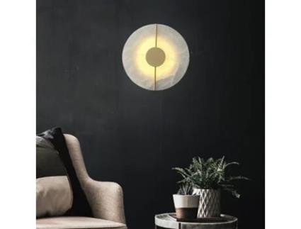 Lâmpada de Parede Estilo Chinês Retro de Mármore de Cobre Completo com Luz Amarela Led Adequada para Quartos Salas de Estar Hotéis SLD