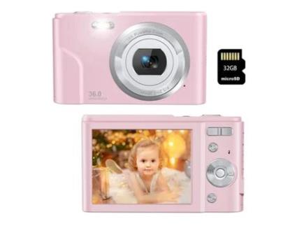 Câmera Compacta Digital VIGA EUROPE Dc311Af 48Mp Resolução Hd Tela de 2 4 Polegadas 32Gb Rosa