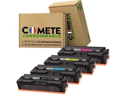 207X Pack 4 Cartuchos de Toner para Hp 207X Hp 207A com Hp W2210X W2211X W2212X W2213X Chip para Hp Color Laserjet Pro COMETE CONSOMMABLE