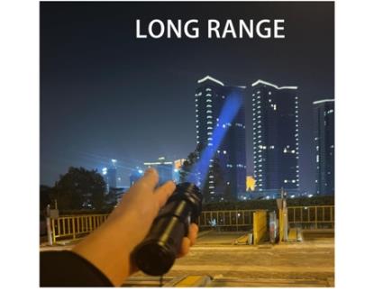 Lanternas Recarregáveis de Alto Lúmen Lanterna Led Super Brilhante Usb C Lanterna Tática com Zoom de 10 Modos para Emergência Preta TURMIN