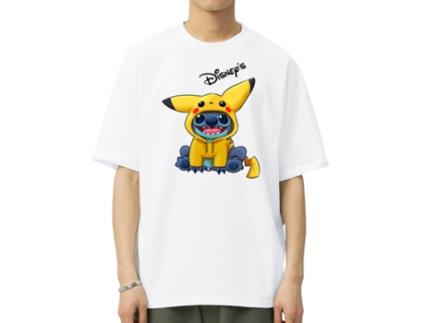 T-Shirt de Homem VREEL Puntada Disney Algodão Branco (L)