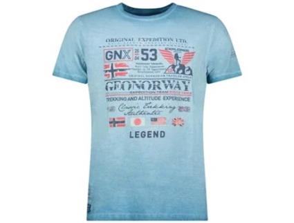 T-Shirt de Homem GEO NORWAY Algodão Azul (2XL)