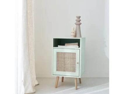 Mesa de Cabeceira de Vime Escandinava Verde Celadon SWEEEK