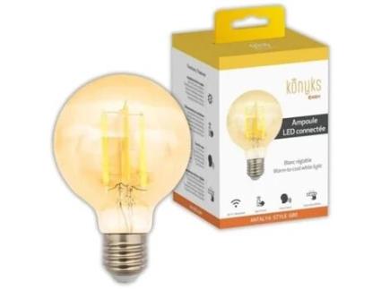 Lâmpada Conectada KONYKS Lâmpada G80 Estilo Antalya E27 Led Wifi Bt 7 W Branco Ajustável Compatível com Alexa / Google Home