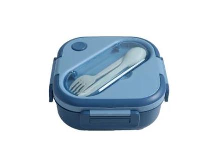 Lancheira MY KITCHEN com talheres (1300 ml - 3 compartimentos - Azul)