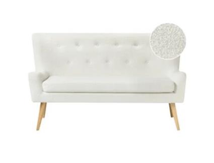 Sofá de cozinha BELIANI Skibby de Bouclé Branco 160x60x95