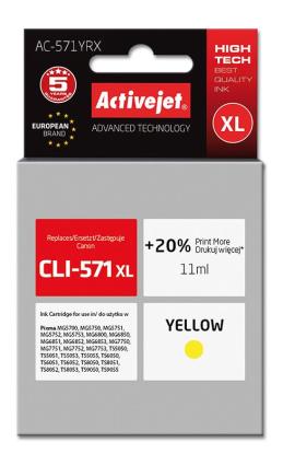 Tinteiro Compatível AC-571YRX Canon (Amarelo) - 