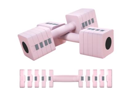 Conjunto de Halteres Aço e ABS cor Rosa 32x9x9 cm SPORTNOW