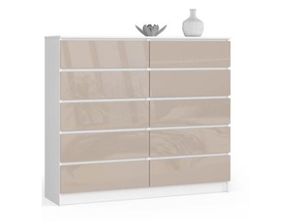 Cómoda Dix Tiroirs Éclat 3XE LIVING Painel de partículas Branco (121x138x40)