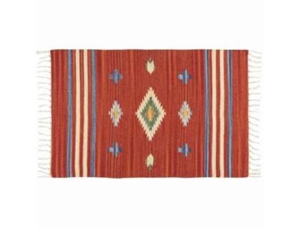 Tapete Algodão 120X180Cm Vermelho Kilim IMP-BL