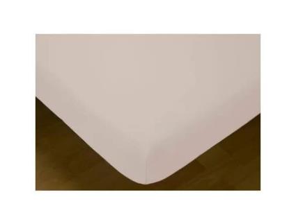 Lençol de baixo ajustável HOSTELINE MONACO LISO (Cor de Rosa - 100 % algodão - 140 x 200 + 30 cm)