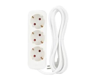 Bloco 3 Tomadas Sem Interruptor 1,4Mts Branco