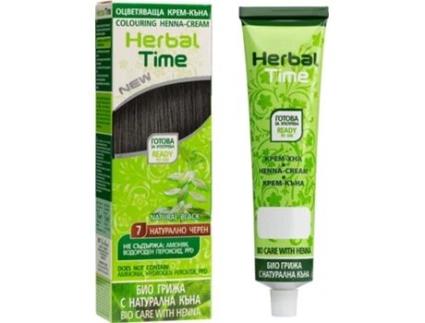 Creme de Coloração Pronto para Usar Creme Colorante com Extrato de Henna Natural Black Nr.7 HERBAL TIME