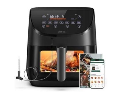Fritadeira Elétrica Afw ULTENIC Tela Sensível Ao Toque Janela Visível 1700W 6 5L Material Antiaderente