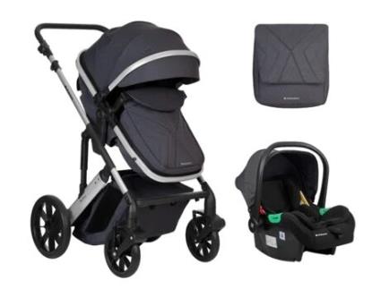 Carrinho de Bebé 3 em 1 com Assento Transformável Darling Cinzento Escuro 2024 KIKKABOO